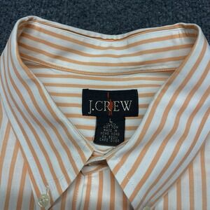Vintage J Crew Shirt Men Size L White Orange Vols Striped Oarsman Button Up Down
